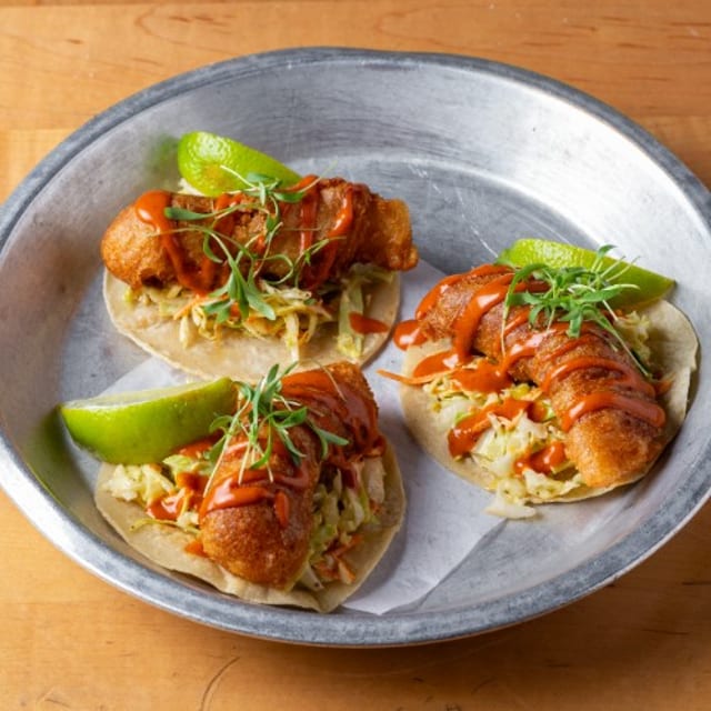 Tempura Beer Battered Fish Taco.