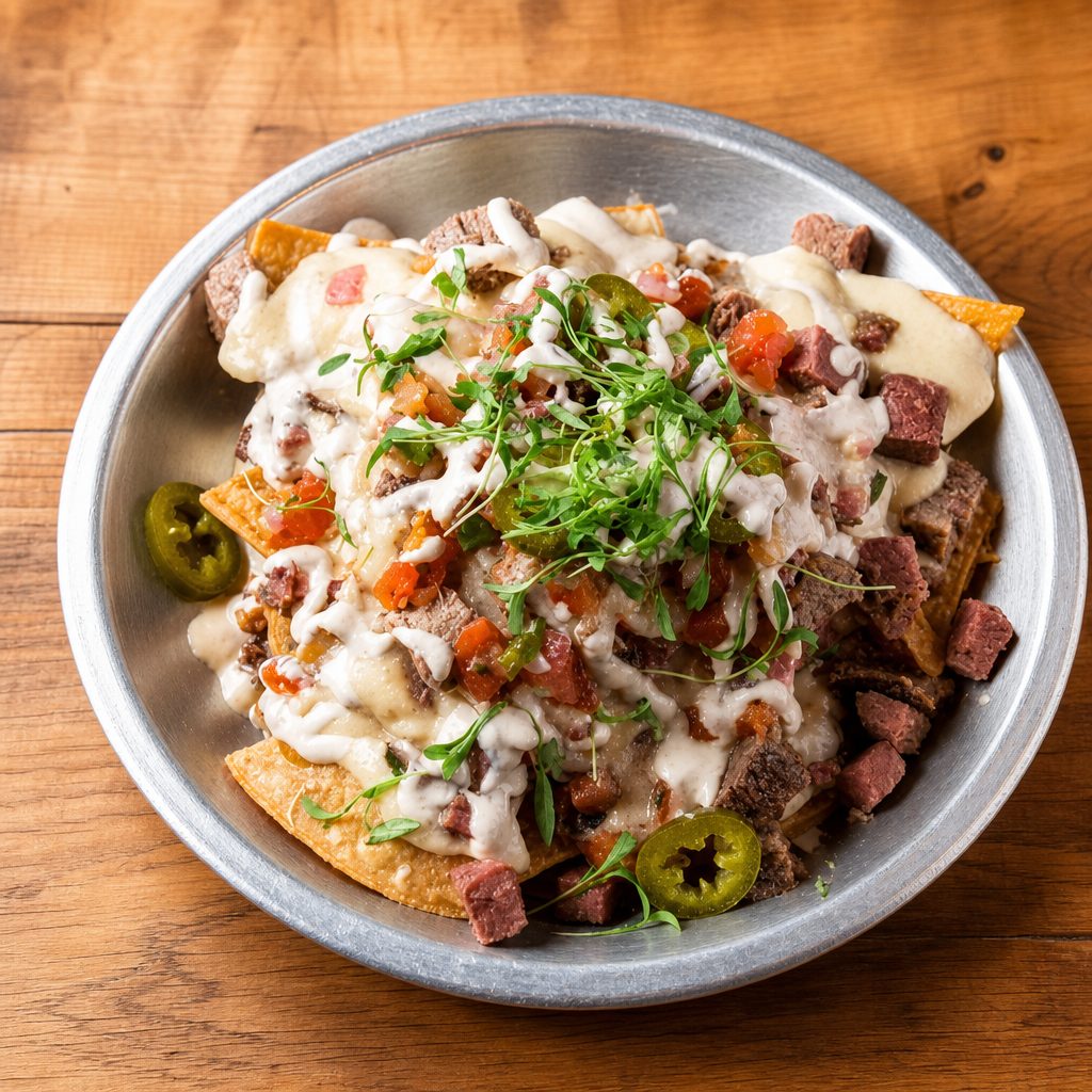 Beer Cheese Nachos.