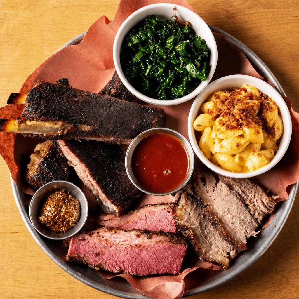 Three Meat BBQ Tray.