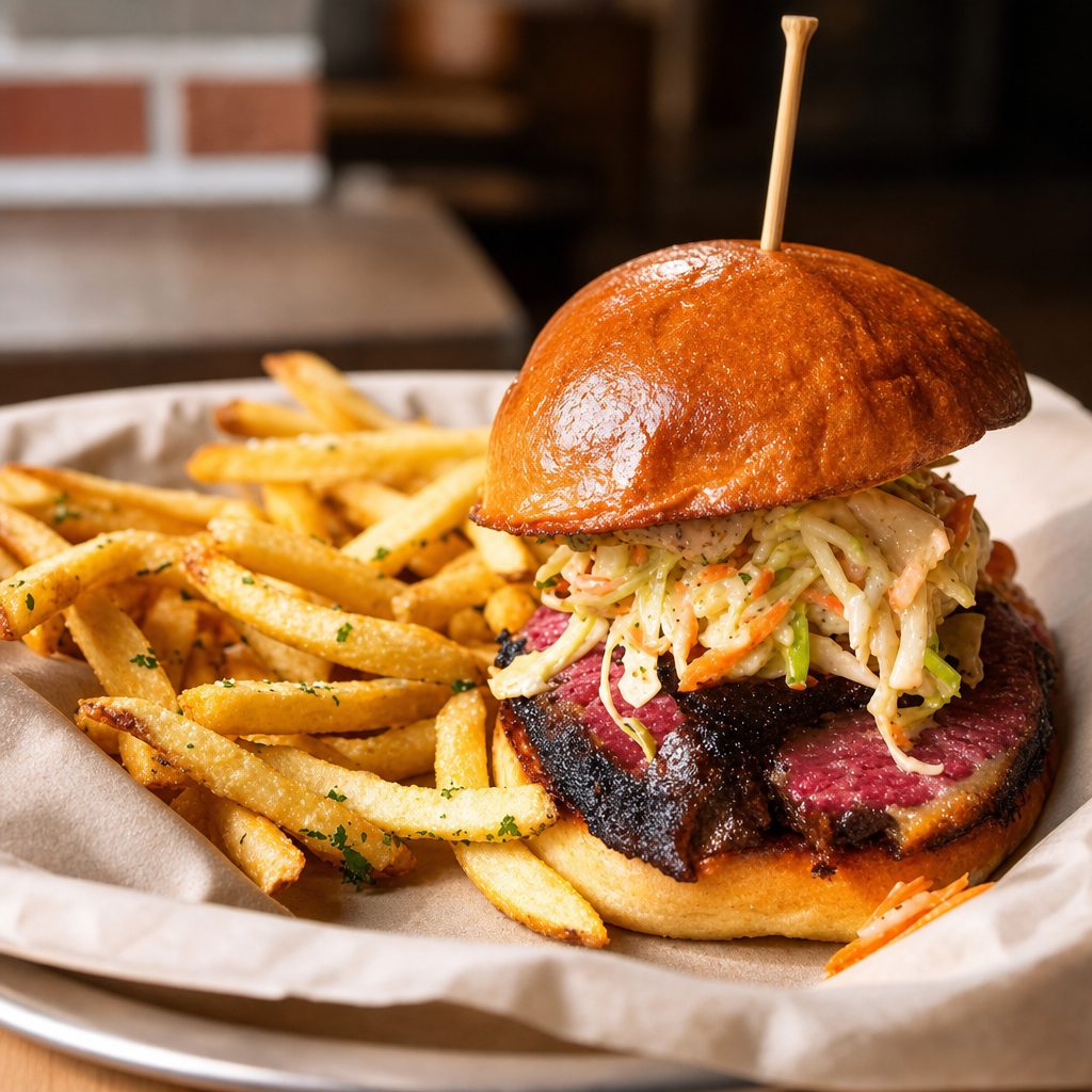 Hot Pastrami Burger.