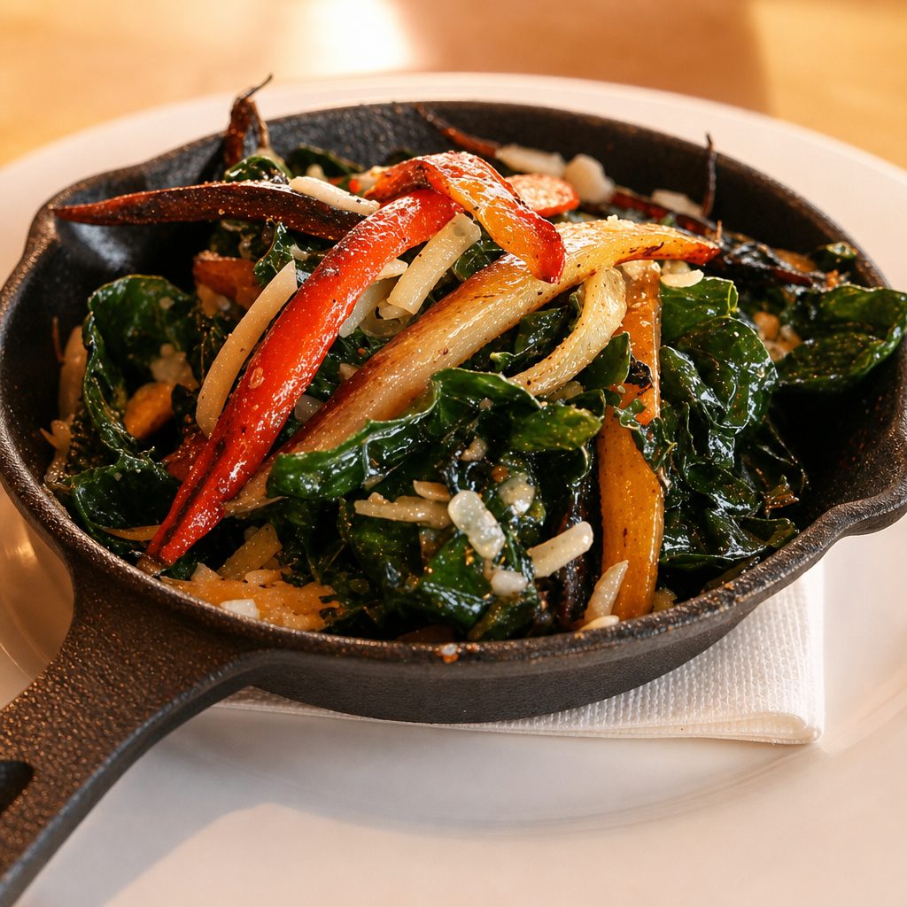 Roasted Kale & Carrots.